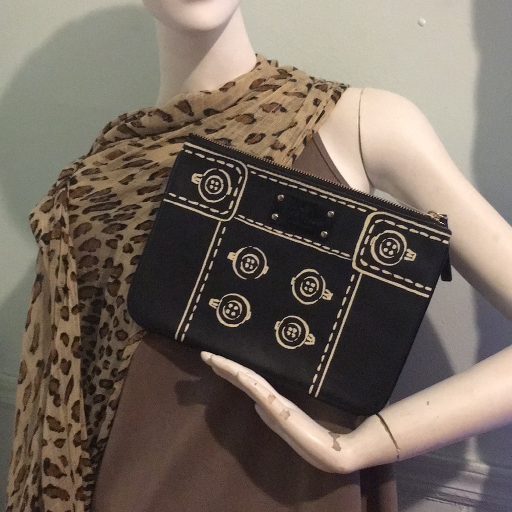 Kate Spade Black and White clutch Envelope bag
